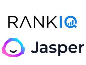 Logos of RankIQ and Jasper