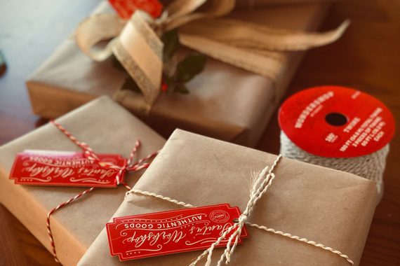 Image of holiday gift-wrapped packages.