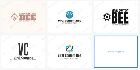 Screenshot of "Viral Content Bee" logo in Logoai.
