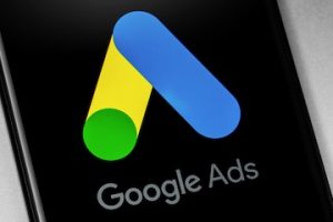 Image of Google Ads logo on a smartphone