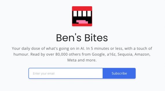 Home page of Ben's Bites