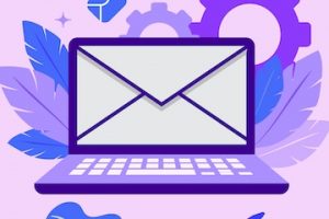 Illustration of an envelope on a laptop screen