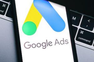 Image of a smartphone screen containing the Google Ad logo