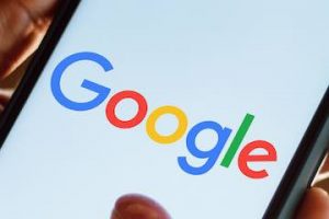 Google logo on a smartphone screen