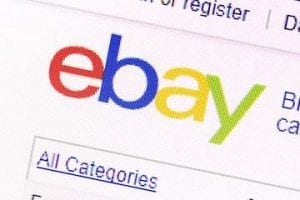 Screenshot of the eBay logo on the eBay home page
