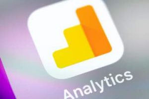 Image of a Google Analytics logo on a smartphone screen