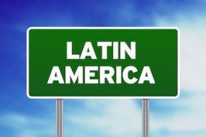 Road sign that reads "Latin America"