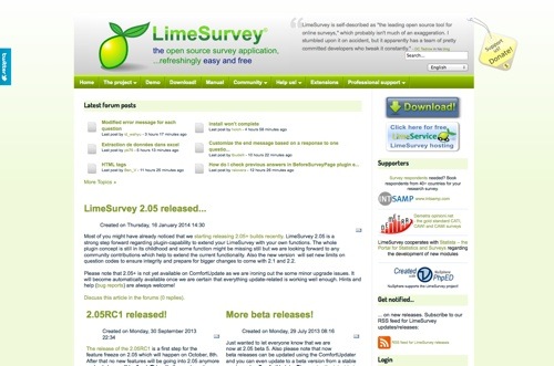 LimeSurvey website