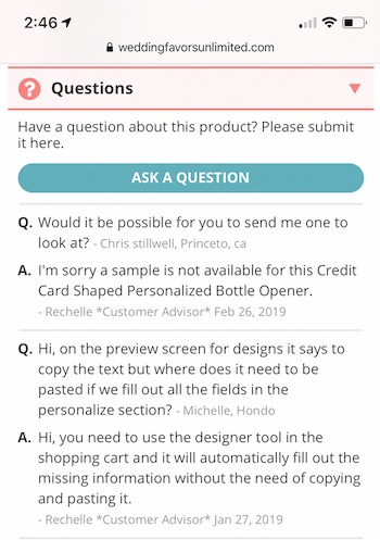 A Q&A section on a product page is a must for retailers dependent on organic search traffic and that sell widely-available items.