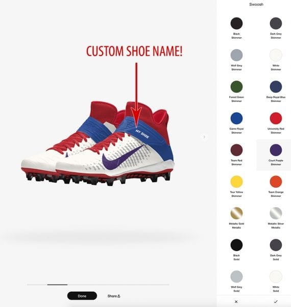 Nike customization of shoes