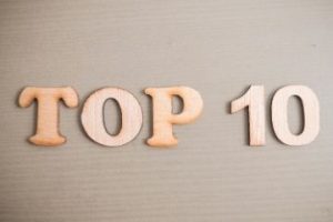 Illustration with block letters reading "Top 10"