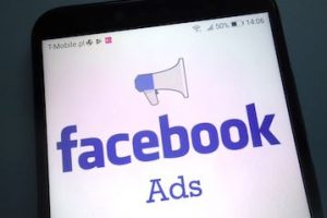 "Facebook Ads" logo on a smartphone screen