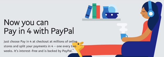Screenshot of PayPal's Pay in 4
