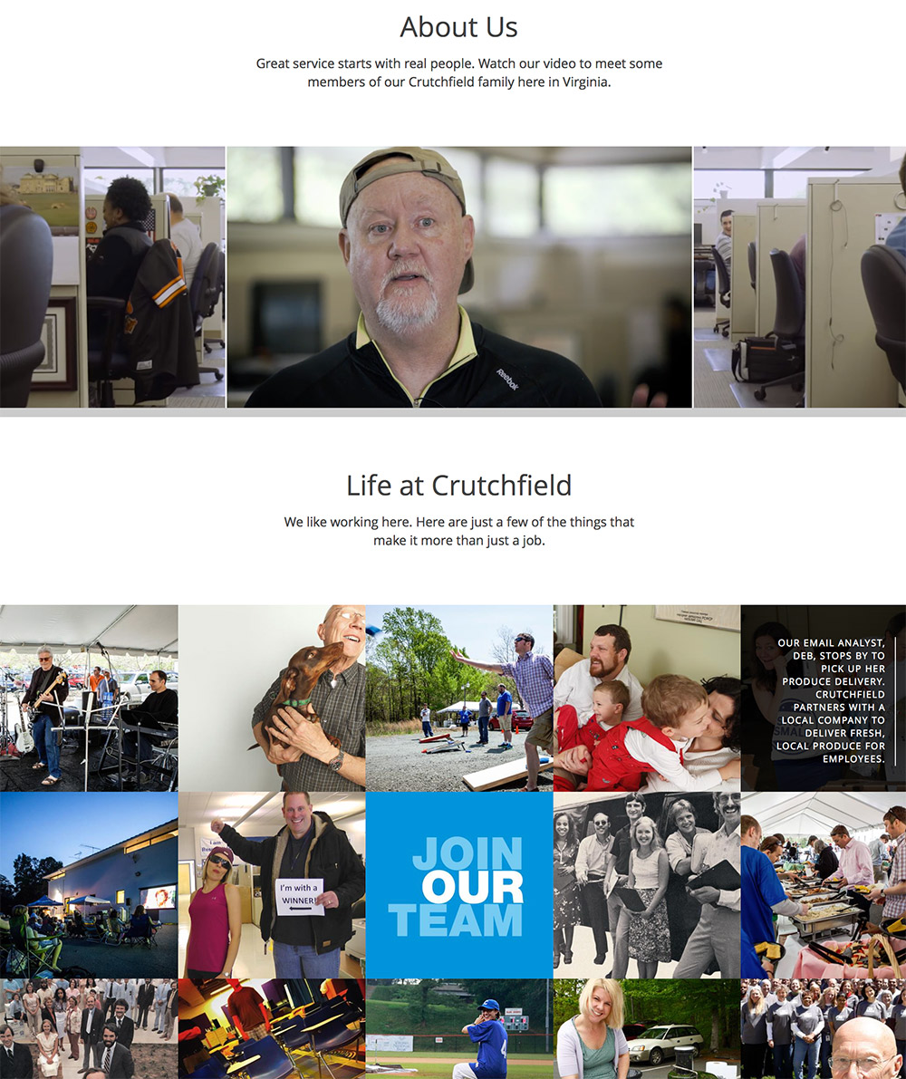 Crutchfield uses its biggest asset — the people who work there — to market the company.