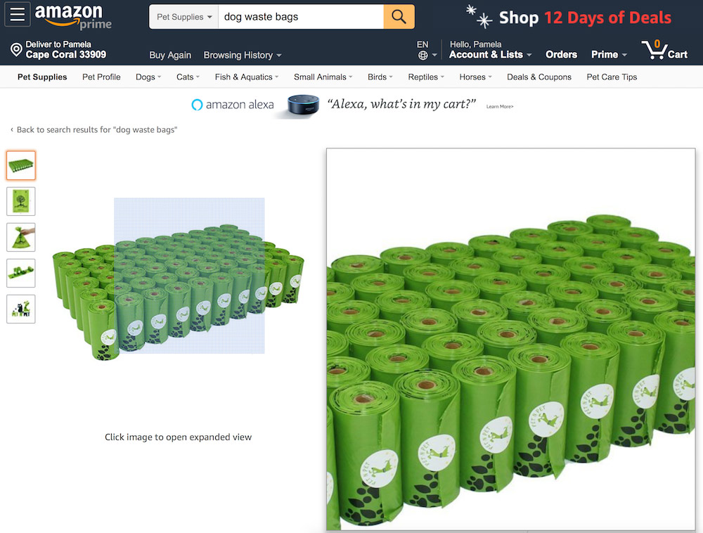 Amazon's product image requirements leave room for zooming on desktop and mobile