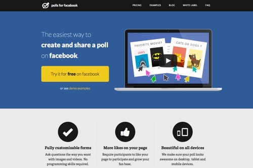 Polls for Facebook website