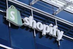 Shopify logo on office building