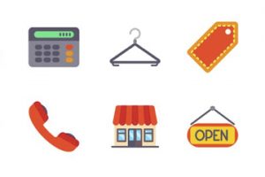 Screenshot of icons from The Free Flat eCommerce Icon Set