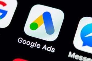 Photo of a smartphone screen showing the Google Ads icon