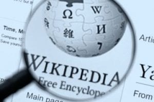 Screenshot of Wikipedia logo on a web page